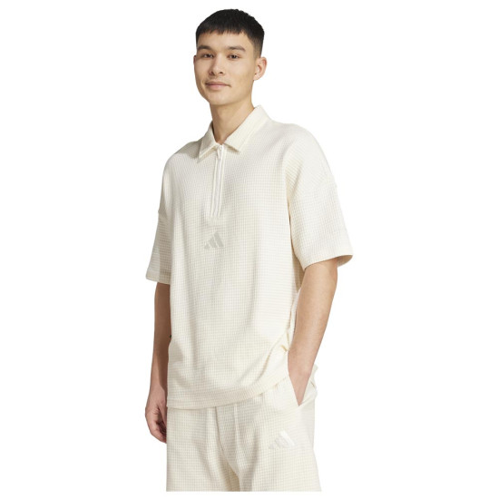 Adidas Ανδρική κοντομάνικη μπλούζα All SZN Waffle Knit Half-Zip Polo